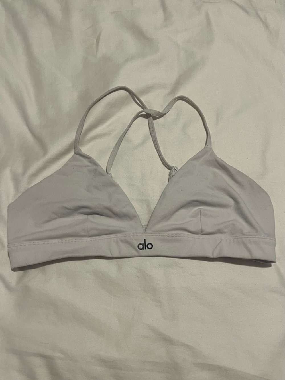 ALO Yoga Light Gray Minimalist Strappy Bralette
